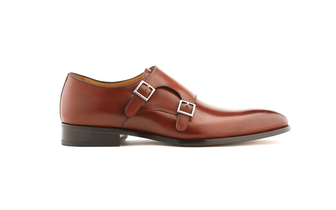 Men's Brown Monk-Strap Shoes