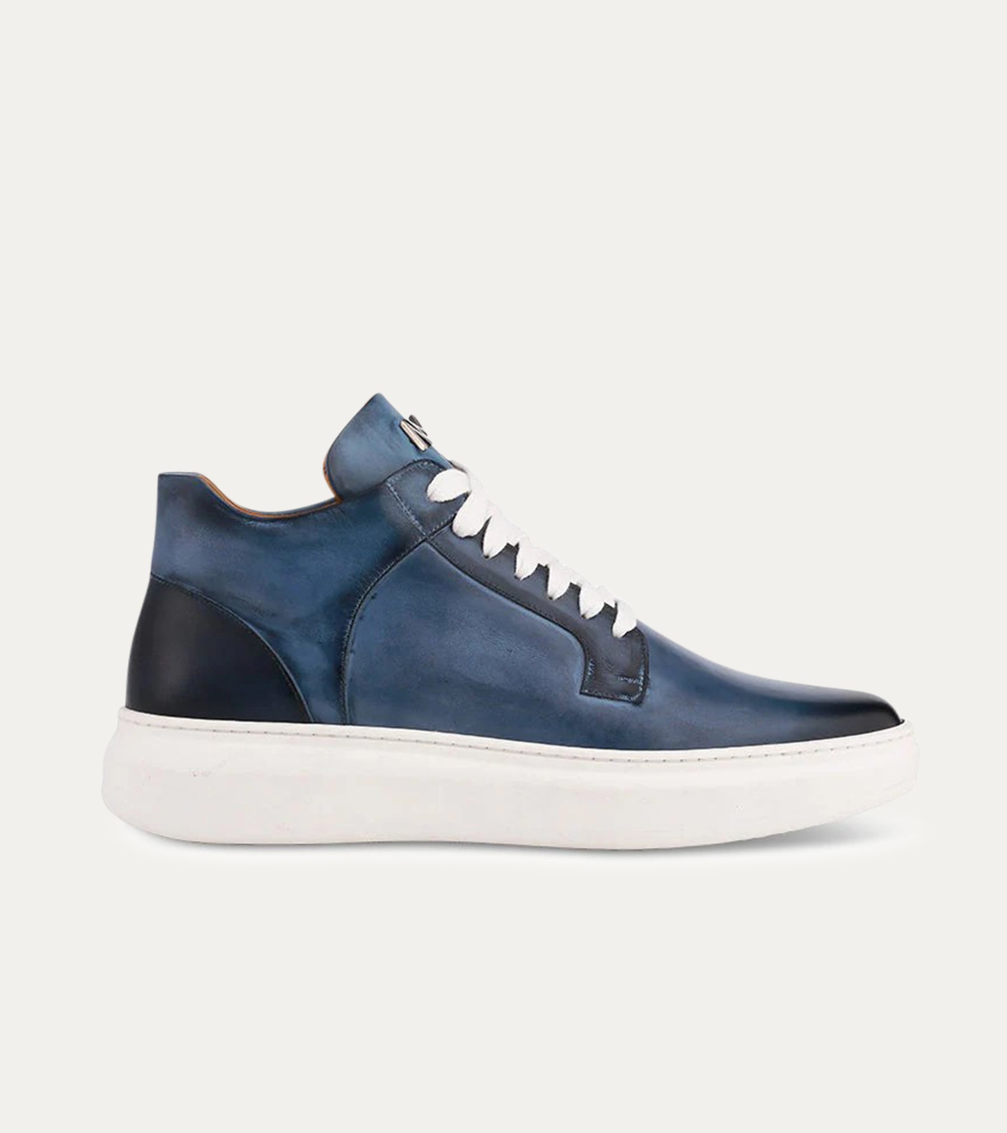 Aire Hi-top Chunky Sole Sneaker in Vela Blue Nicol