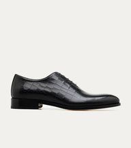 Wholecut Oxford Plain Toe Black Croc Antique