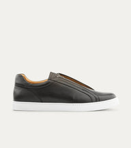 Elastic Slip On Sneaker In Black Leather