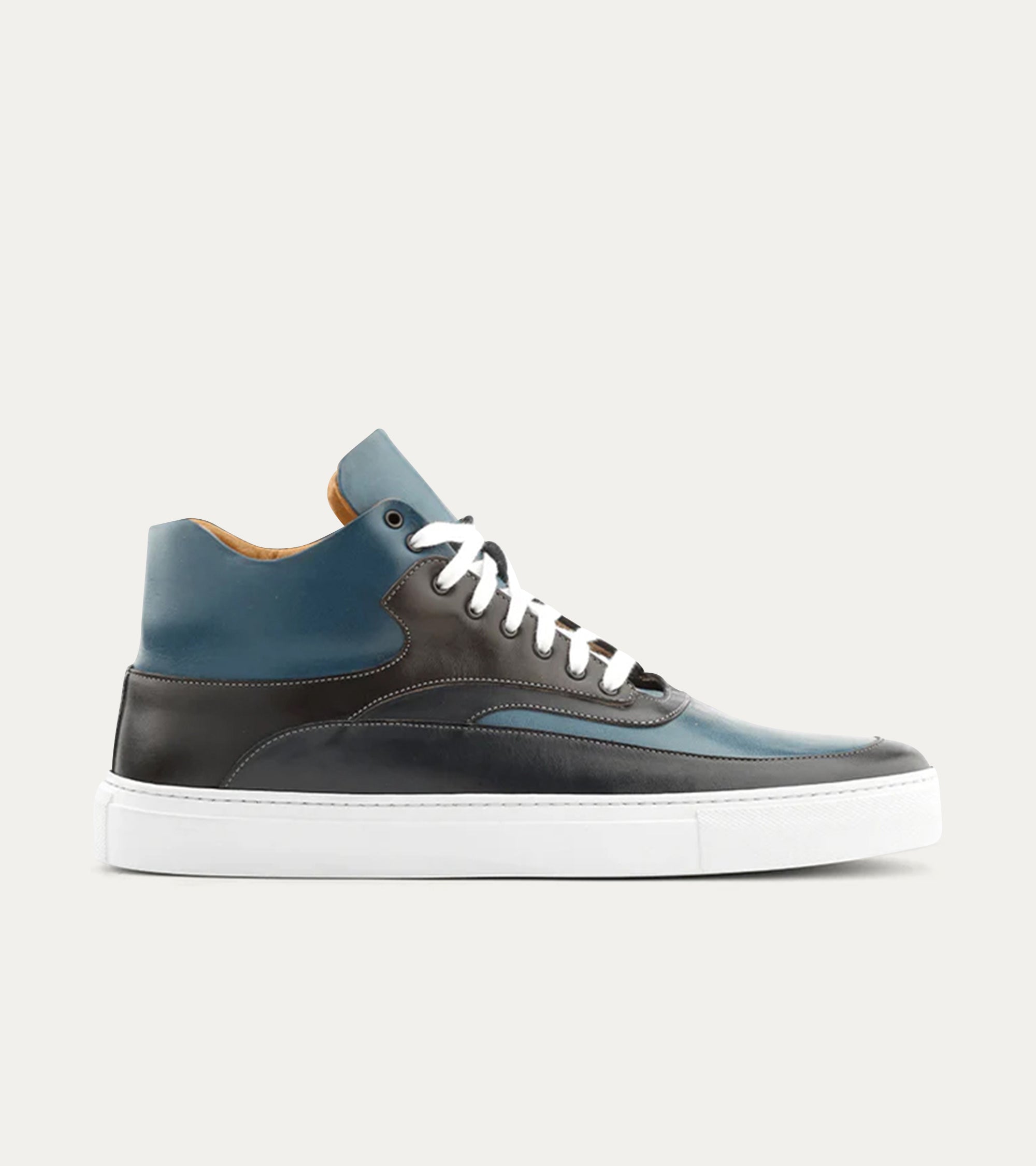 High Top Sneakers In Dk Blue & Cobalt - Ace Marks