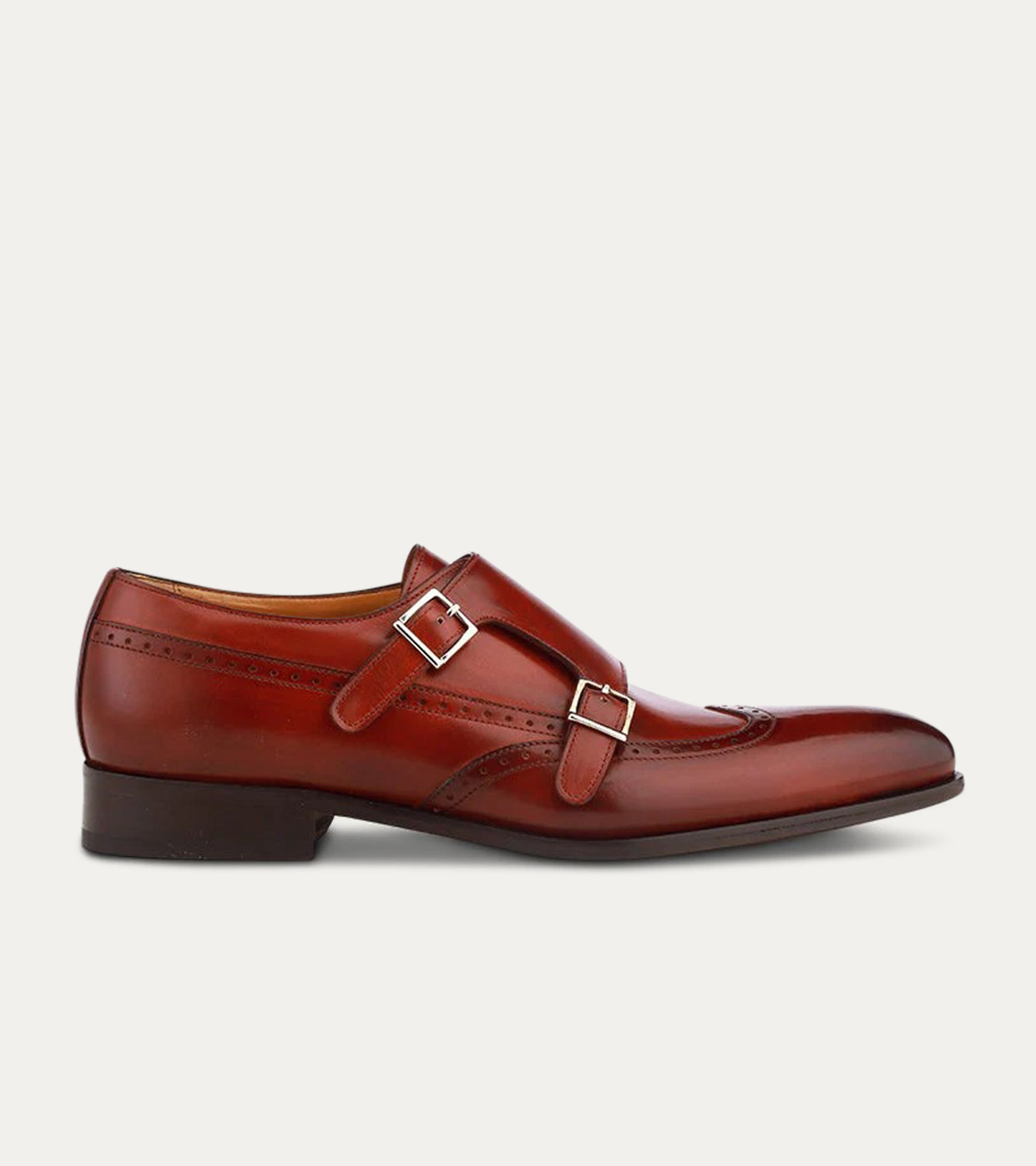 Liam Wingtip Monkstrap in Brandy Nuvolato