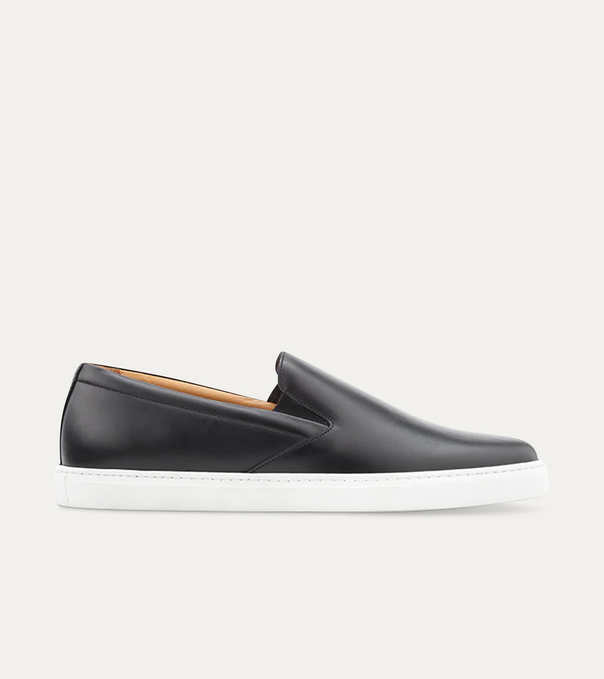 Slip On Sneaker In Black Leather - Ace Marks