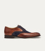 Wingtip Oxford Brown Antique & Blue Suede - Ace Marks