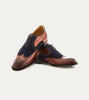 Wingtip Oxford Brown Antique & Blue Suede - Ace Marks