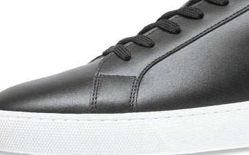 Men's Black Low-Top Leather Sneakers