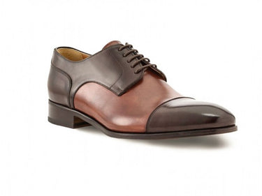 brown leather italian derby dress shoe