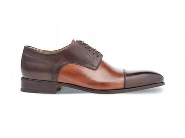 brown leather italian derby shoe